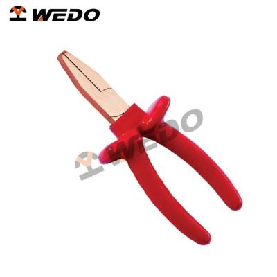 China Insulated and non-sparking Non-sparking non-magnetic dipped wide nose pliers with ATEX/GS/FM/ISO9001 certificate, OEM made, no MOQ for sale