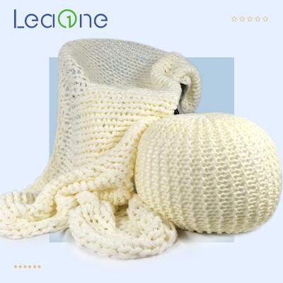 China Super Soft Bulky Wool Anti-Static Blanket 100% Australian Wool Knit Blanket for sale