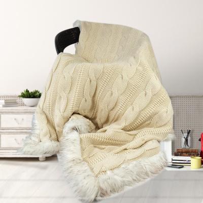 China Nordic decorative knitting blanket anti-static opular chenille woolen ball blanket air conditioning sofa blanket knitting blanket for sale