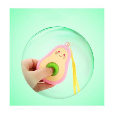 China Viable Sensory Avocado Bubble Pusher Bubble Pusher Silicone Dimple Sound Viable Snaps For Trigger Toy, Key Chain for sale