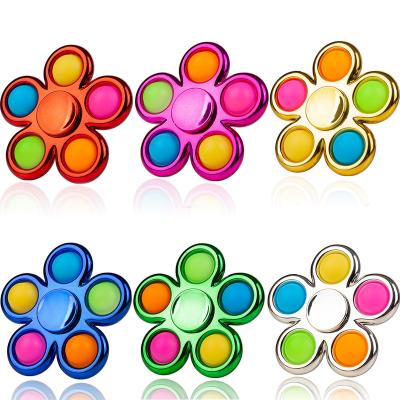 China Relax Led Flower 2021 New Anti-stress Silicone Snap Sensory Push Bubble Hand 1 Piece Noise Buster Spinner For Adults, Kids, Worry for sale