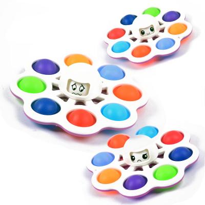 China Decompression Mood Change Cope Off Single Dimple Push Sound Toy Bubble Buster Octopus Spinner with 6 or 8 Bubbles for sale