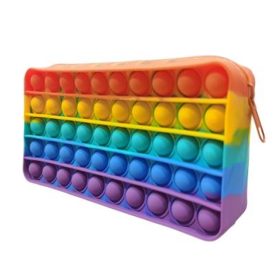 China Storage Silicon Push Noise Sensory Pencil Case for Busy Person Bubble School Bag for sale