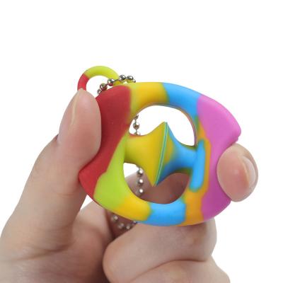 China Snap Snap Noise Maker Hands Toy Snap Grip Grab Fidget String Toy with Key Chain for sale