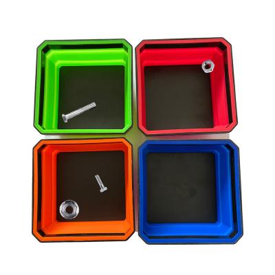 China Silicone Organization Expandable ABS Collapsible Magnetic Plate Parts Roll Flexible Silicone Magnetic Tool Tray For Small Tools for sale