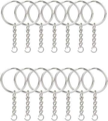 China Acrylic Custom Split Ring With Chain 1 Thumb And Jump Rings Split Ring With Metal Chains Silver Color Key Chain For Home Car Keys for sale