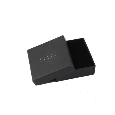 China Recyclable Matte Black Square Luxury Rigid Gold Foil Logo Printing Gift Box Paper Box Box Packaging With Lid for sale