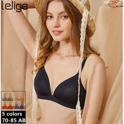 China Solid Color Breathable Basic Daily Bra For Ladies Wire Free Daily Fashion Bralette Woman Comfort Underwear Simple for sale