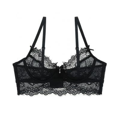 China Fenmei's sexy seduction bra women breathable ultra-thin floral unlined bra lace uplifting beauties for sale