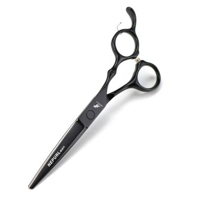 China NEPURLson 6.0 Inch Painting Black Baking Bamboo Handle Thinning Scissors / Professional Hair Scissors for sale