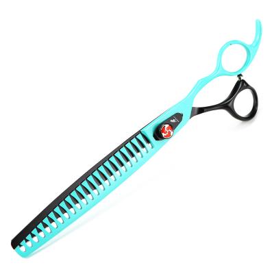 China NEPURLson Professional 8.0 Inch Black Fishbone Design Pet Hair Scissors Green Thinning Scissors for sale