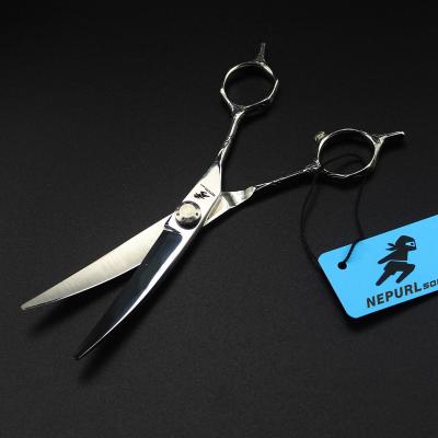 China Cutting Scissors NEPURLhis 6.0 Inch Cut Out Handle / Double End Warping Barber Hair Scissors for sale