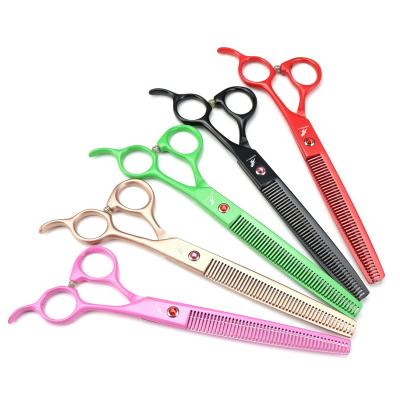 China 7.5 Inch NEPURLson Veterinary Scissors/Pet Shaped Hairdressing Scissors Viable Dense Paint Teeth Cooking Scissors for sale