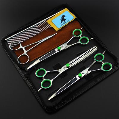 China NEPURLson Sustainable 7.0 Inch / 3 Sets Green Design PET Grooming Scissors Professional Pet Scissors for sale