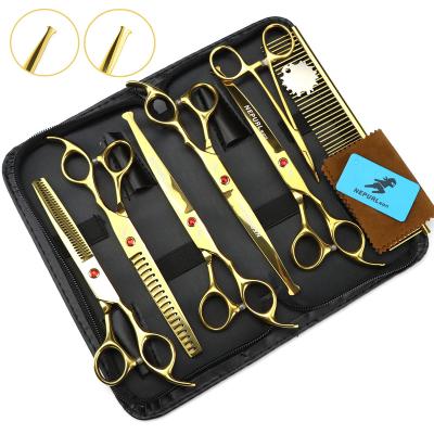 China NEPURLson 7.0 Inch Viable Gold Baby Hair Electroplating Scissors 5 Scissor Sets for sale