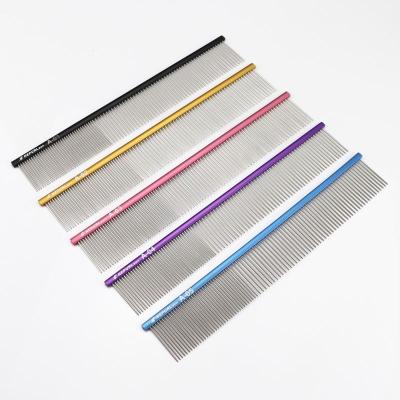 China Viable Size L Ultralight Aluminum Ultralight Aviation Pet Grooming Comb Single Crest Styling Large Dog Comb Per Piece for sale