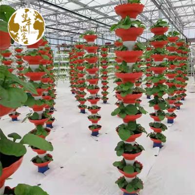 China High Quality Strawberry Planting Strawberry Garden Planter Hot Sale Stackable Flower Pots Vertical Plastic Flower Pots for sale