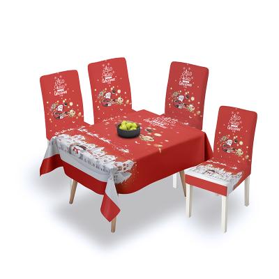 China Digital Printing Waterproof Christmas Pattern Oilproof Waterproof Table Cloth Customized for sale