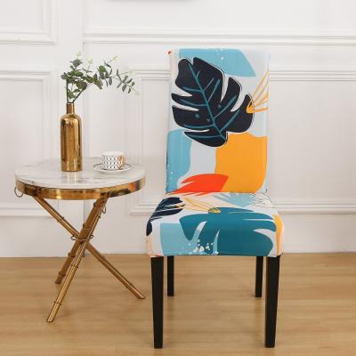 China Protect Chair Hot Sale High Elasticity Print Chair Cover Stretch Washable Elastic Spandex For Dining Room for sale