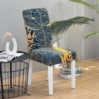 China Protect High Elasticity Chair Super Soft Stretch Printing Universal Chair Cover For Dining Room for sale