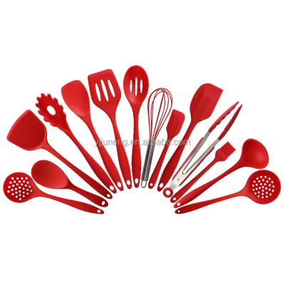 China Sustainable Kitchen Accessories 14pcs Food Silicone Cooking Utensils Heat Resistant Set for sale