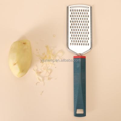 China Stainless Steel Viable Kitchen Manual Instruments Kitchen Grater Carrot Potato Vegetable Fruit Slicer With Plastic Handle for sale