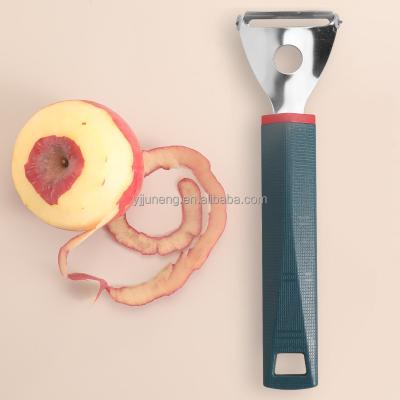 China Sustainable Kitchen Tools Plastic Handle Peeler Stainless Steel Peeler With Round Hole for sale