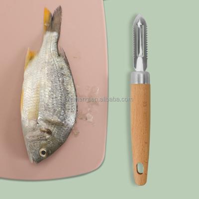 China Viable Fish Scaler Remover with Stainless Steel Sawtooth Easily Remove Fish Scale-Cleaning Scraper Kitchen Tool for sale