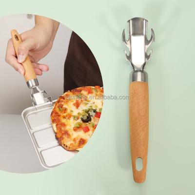 China Viable Anti-scald Stainless Steel Hot Plates Roll Plate Tong Dish Clamp With Wooden Handle for sale