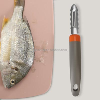 China Viable Kitchen Instruments Stainless Steel Fish Scaler Quick Fish Scale Remover With PP Handle for sale