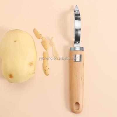 China Sustainable Kitchen Tools Stainless Steel Peeler Peeler With Wooden Peeler Knife Handle Multifunctional Manual Kitchen Instruments for sale