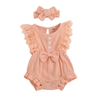 China Wholesale Soft Funny Infant Overalls Soft Solid Color Babies Boy Girls White Short Sleeve Jumpsuit Clothes Baby Rompers for sale