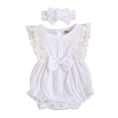 China Fashion sweet bubble styles ruffles with snaps jumpsuits for little girl fruit patterns wholesale baby romper clothes for sale