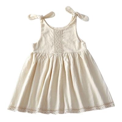 China Fashionable simple design lovely sleeveless girls party clothes summer promotion cotton girls dress for sale