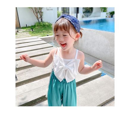 China Sweet 2021 Lovely Summer Children Girls Infant Clothes Set Belt Sleeveless Button Tops Love Heart Print Shorts Valentine's Day Outfits for sale