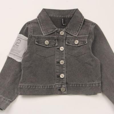 China New Children's Lapel Spring Children's Sustainable Denim Jacket Short Letters Children's Top New Children's Jacket for sale