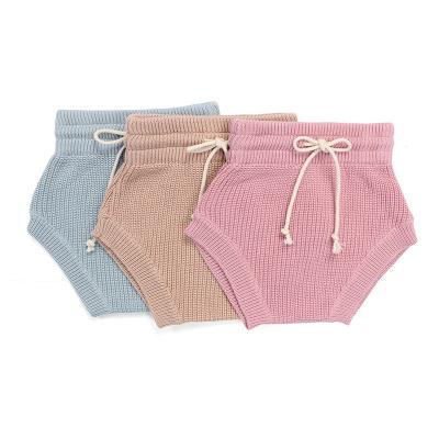 China Girls Solid Color Knit Short Kids Shorts With Popular Colors On Sale Knitted Shorts for sale