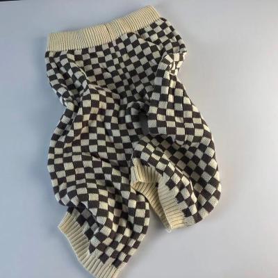 China Checked kids kids knit long pant with 100% cotton material all kinds of print you can add on it for sale