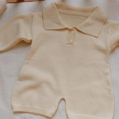 China Girls POLO Collar Children's Romper Baby One Piece Sweater Knitted Cotton One Piece Knit Romper For Unisex for sale