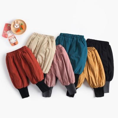 China Autumn and winter new children's clothing children's unisex bloomers plus fleece cotton corduroy men's and women's baby thick pants for sale