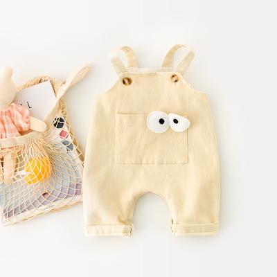 China The unisex overall newborn children pants, cute big eyes for NB, long pants overall baby clothes for sale