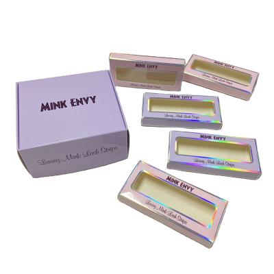 China Recyclable Purple Color Printed False Eyelash Packaging Shipping Boxes Custom Logo Mailer Box for sale