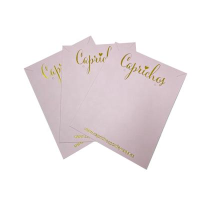 China Custom hot stamping pink logo jewelry necklace earring display card and earring display card website hot stamping for sale