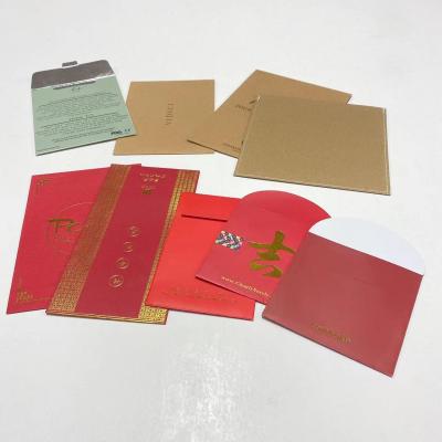 China Gift Envelope Customized Design Premium Quality Red Paper Envelope For New Years for sale