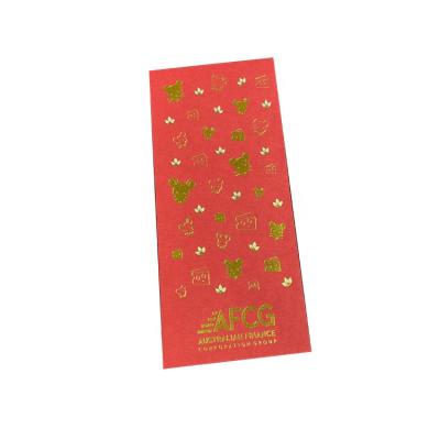 China Chinese lucky hot stamp angpow envelope gift wrap red money package customized for sale