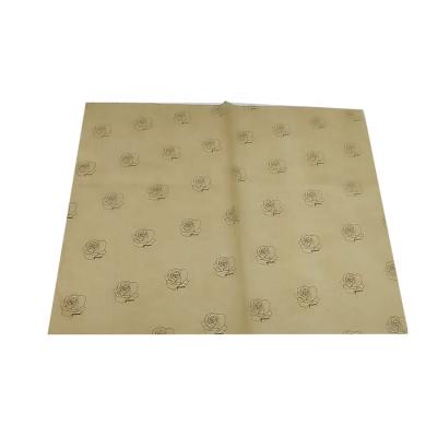 China Company Name / Designs Biodegradable Printed Brown 17gsm Sheet Kraft Paper Flower Wrapping Tissue Paper for sale