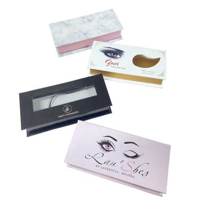 China Recyclable Custom Logo Printing Empty Cosmetic Cardboard Packaging Eyelash Box For Eyelash for sale