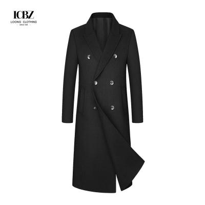 China Men's Regular Winter Coat for Thick Europe And America Long Wool Trench Slim Fit Overcoat for sale