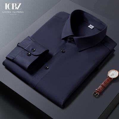 China LCBZ Logotipo de bordado personalizado Sin hierro Negocio de hombres Botón abajo Manga larga Cotton Blanco Casual Camisas en venta