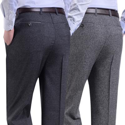 China Drawstring Closure Men's Chinos Pants Trousers in Slim Fit Cotton Linen Plaid Design for sale